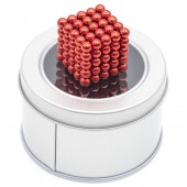 Куб из магнитных шариков 5 мм (красный), 125 элементов